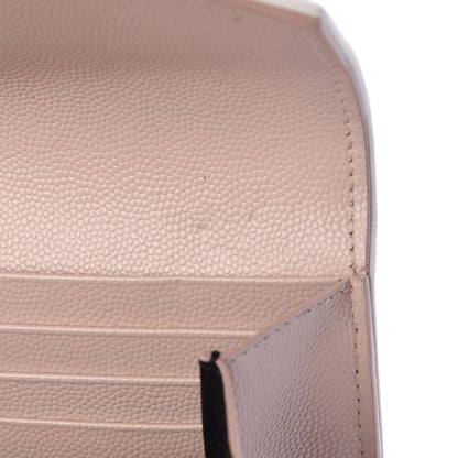 Saint Laurent Grain De Poudre Matelasse Large Monogram Flap Wallet Pale Pink 7 of 8