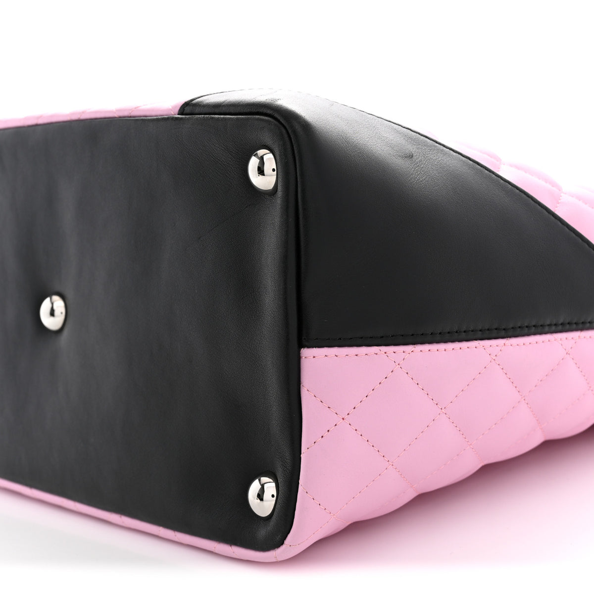 Chanel Calfskin Quilted Large Cambon Tote Pink Black 10 of 11