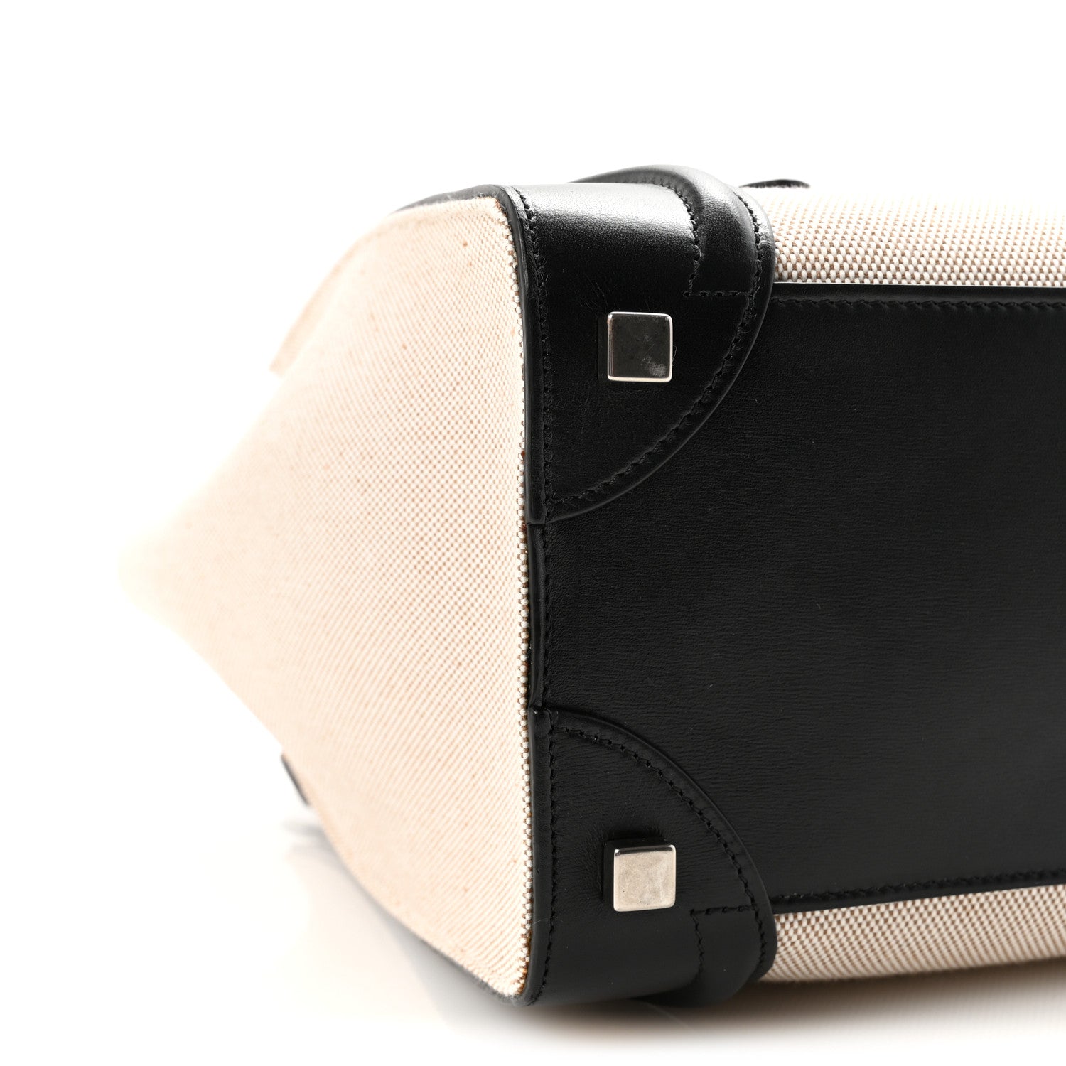 Celine Textile Smooth Calfskin Micro Bi-Color Luggage Natural 8 of 9