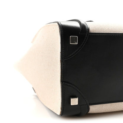 Celine Textile Smooth Calfskin Micro Bi-Color Luggage Natural 8 of 9