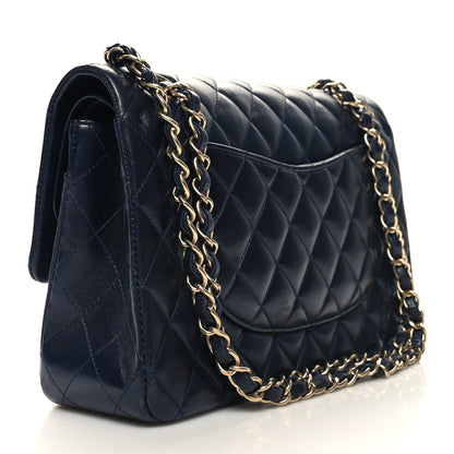 Chanel Lambskin Quilted Medium Double Flap Navy 3 of 12