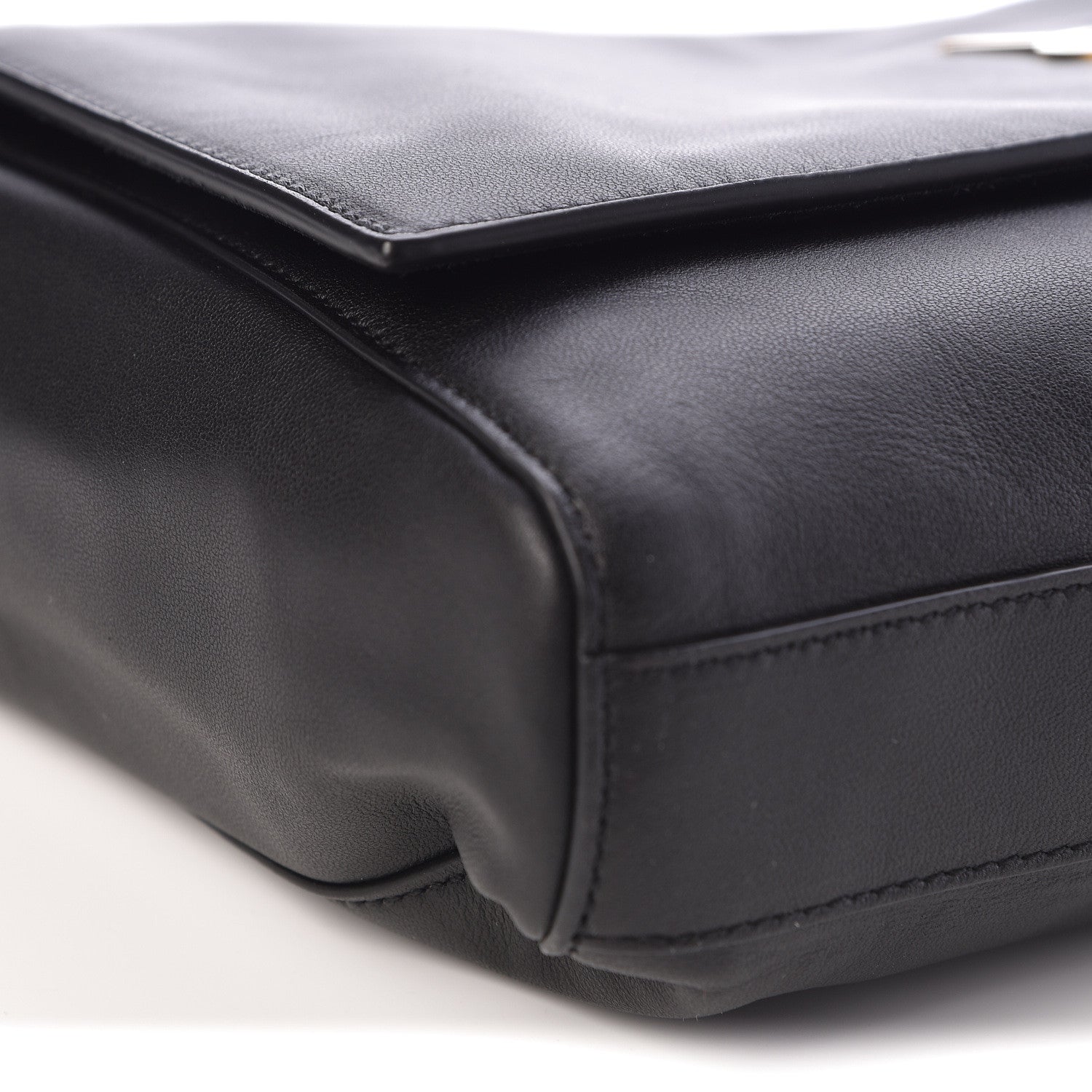 Saint Laurent Smooth Calfskin Suede Medium Reversible Monogram Kate Satchel Black 16 of 19