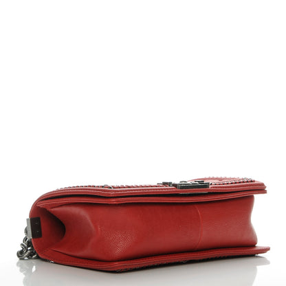Chanel Calfskin Quilted Medium Top Handle Boy Flap Red 4 of 7