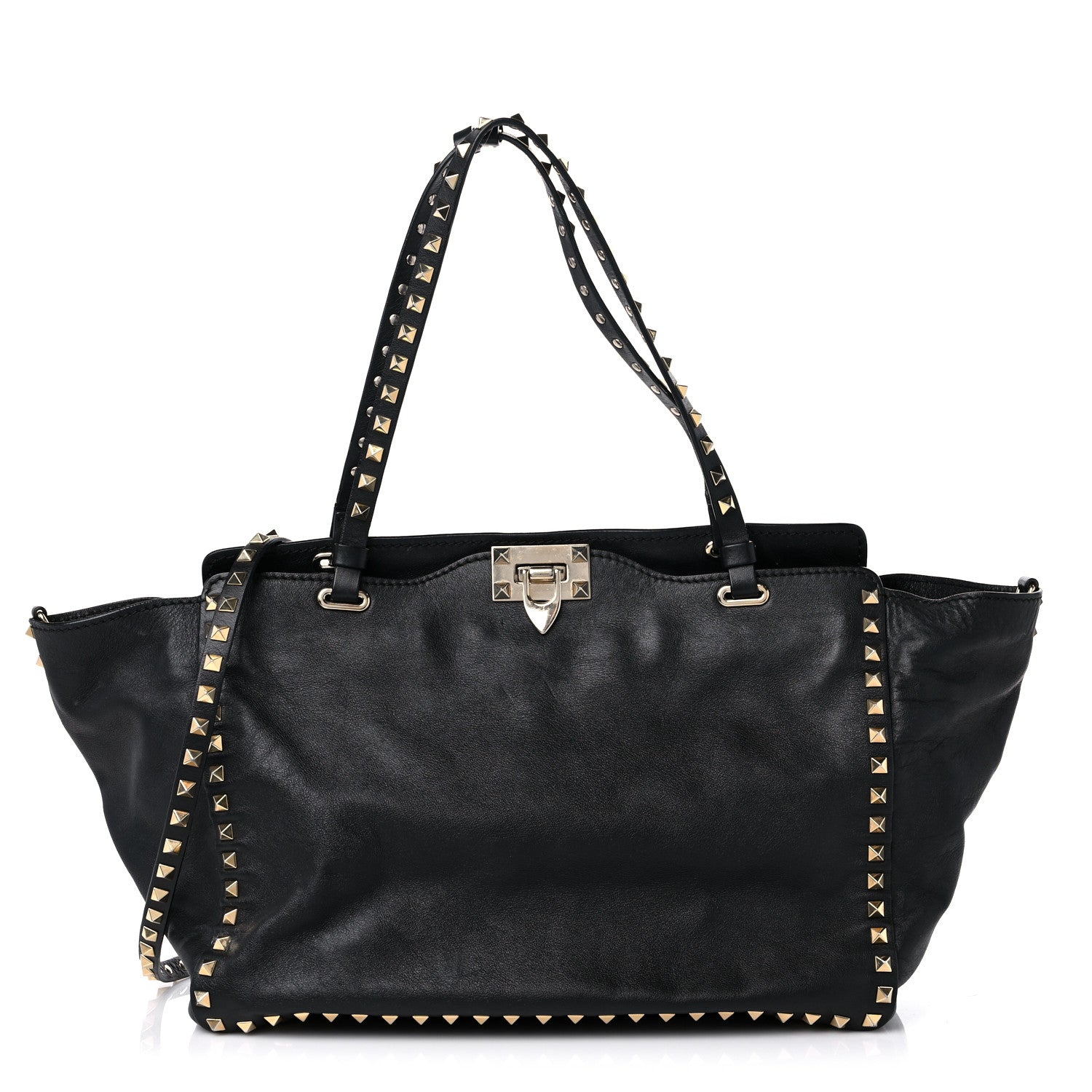 Valentino Garavani Vitello Medium Rockstud Tote Black 1 of 24