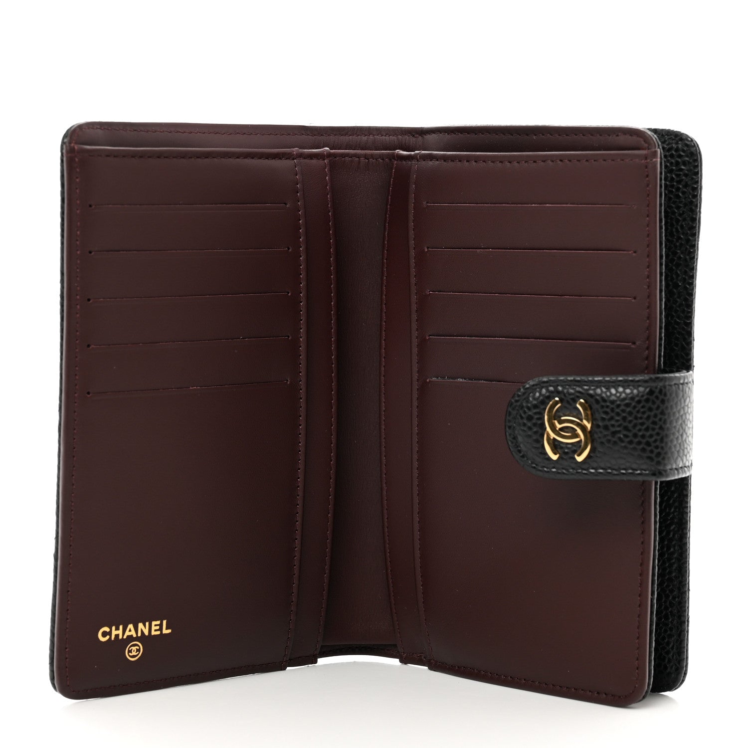 Chanel Caviar Quilted CC French Wallet Black 5 of 9