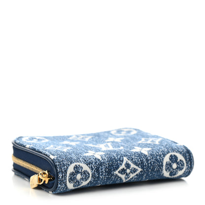 Louis Vuitton Denim Monogram Jacquard Zippy Coin Purse Bleu 4 of 6