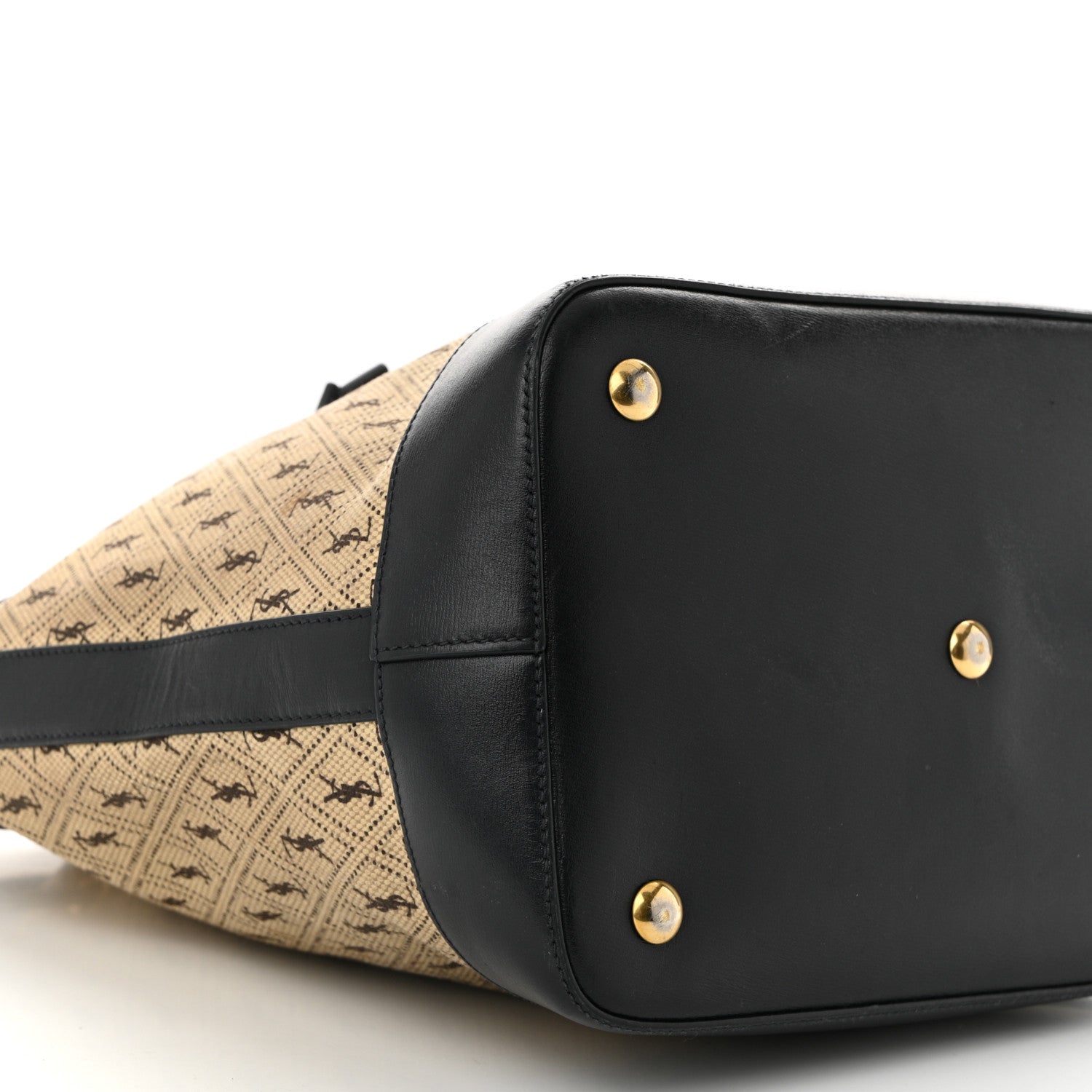Saint Laurent Canvas All-Over Monogram Bucket Bag Black 9 of 11
