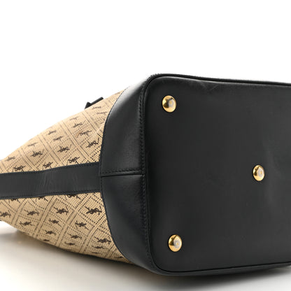 Saint Laurent Canvas All-Over Monogram Bucket Bag Black 9 of 11