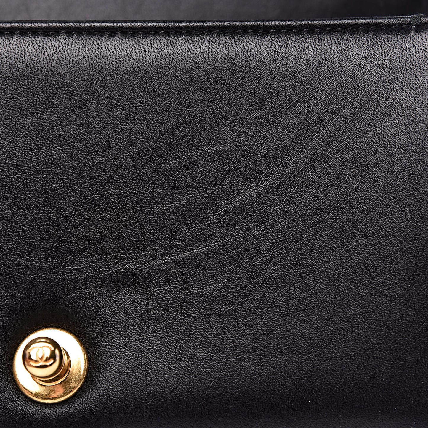 Lambskin Quilted Small Boy Flap Black