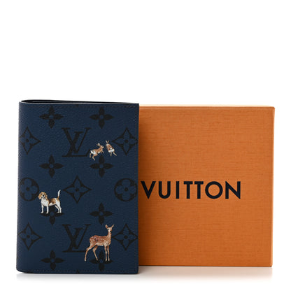 Louis Vuitton Monogram Forest Passport Cover Navy 8 of 8