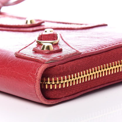 Balenciaga Agneau Classic Gold Hardware Continental Zip Around Wallet Rouge Sapphire 13 of 15