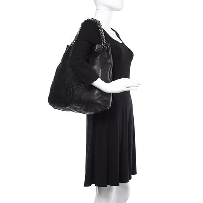 Chanel Lambskin Large Soft and Chain Hobo Black 2 of 10