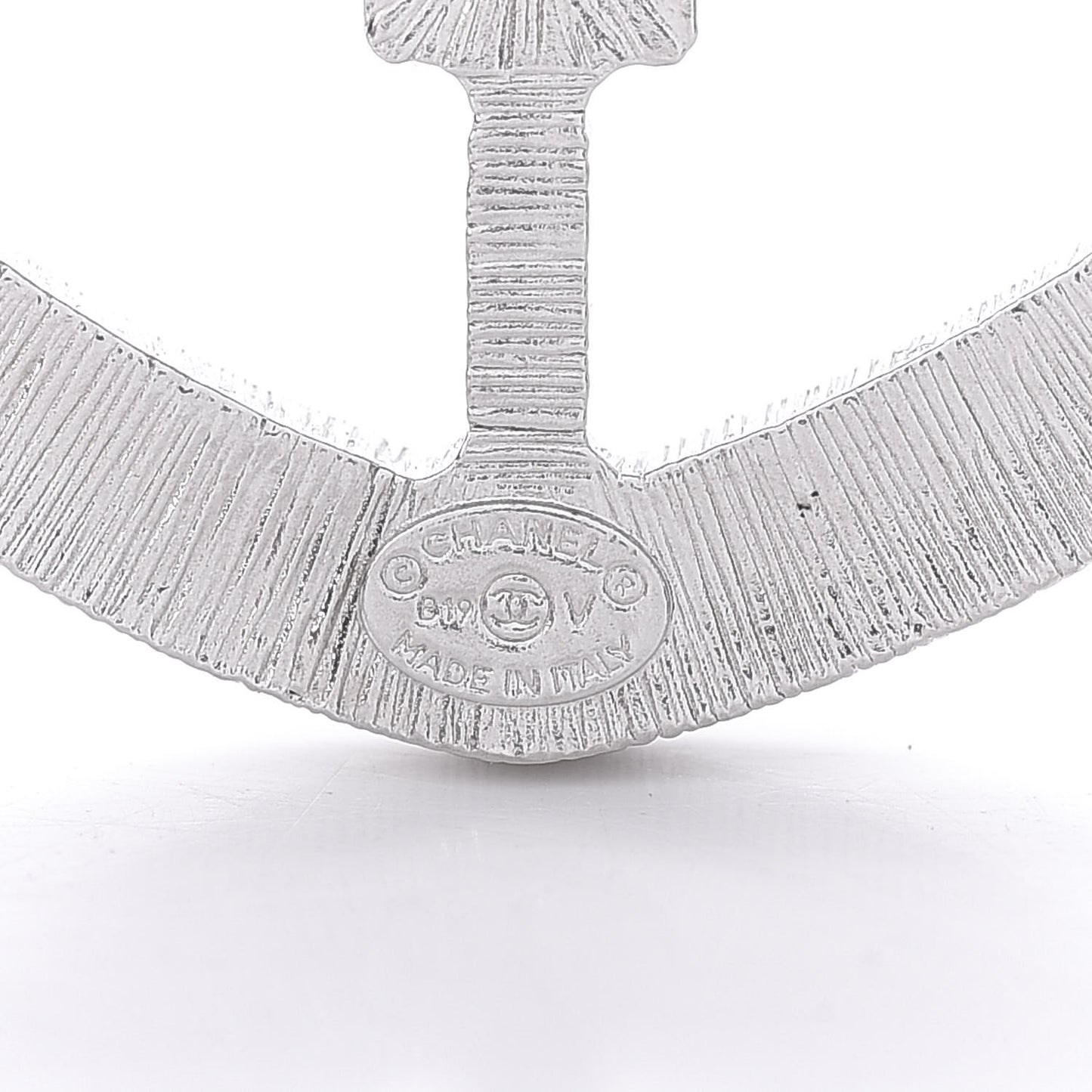 Swarovski Baguette Crystal CC Shield Brooch Silver