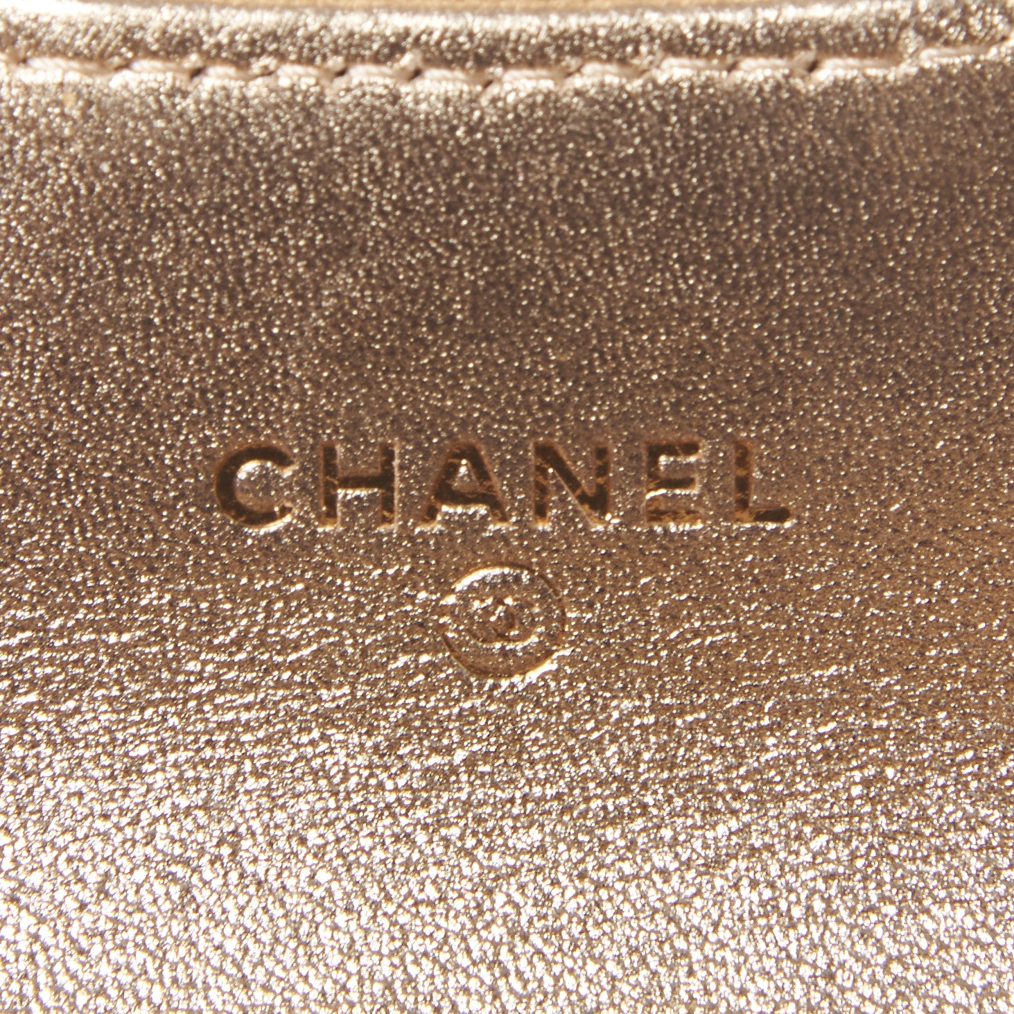 Chanel Metallic Lambskin Quilted Flap Card Holder Wallet Gold 7 of 8