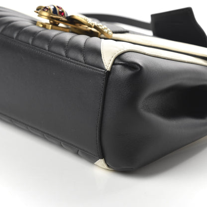 Gucci Calfskin Bamboo Trapuntata Queen Margaret Top Handle Bag Mystic White Black 11 of 19