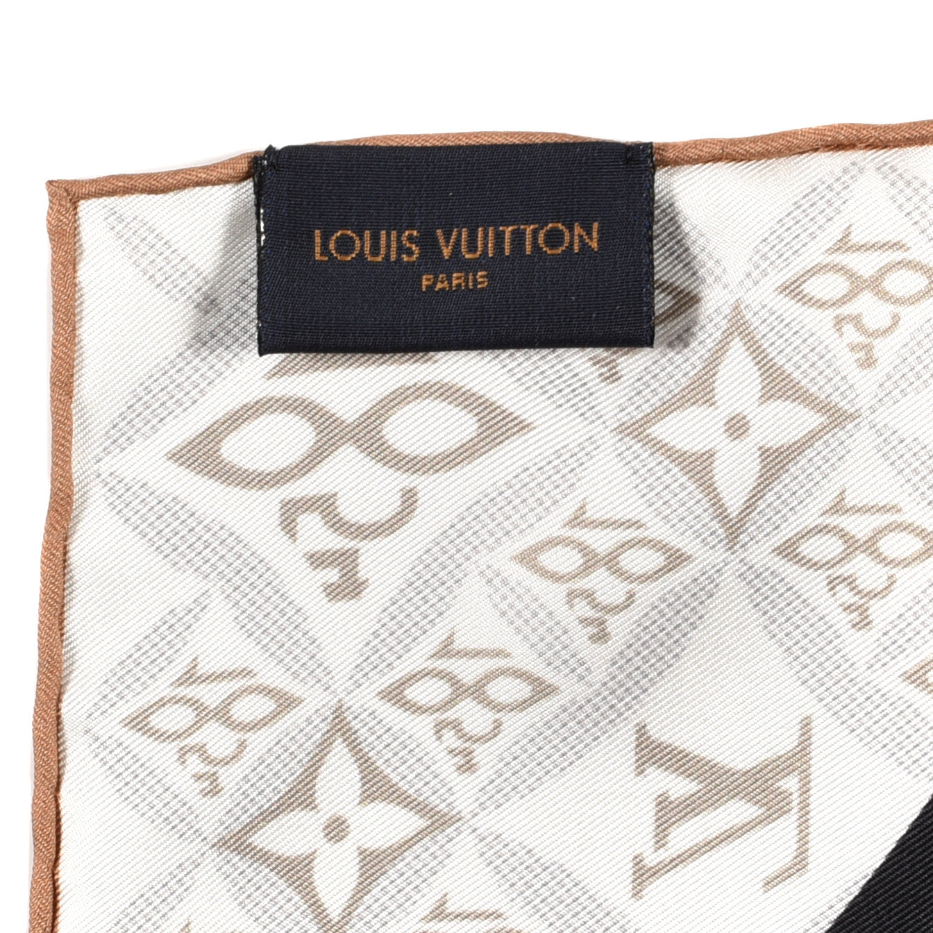 Silk Since 1854 Inkjet Monogram Square 45 Scarf Brown