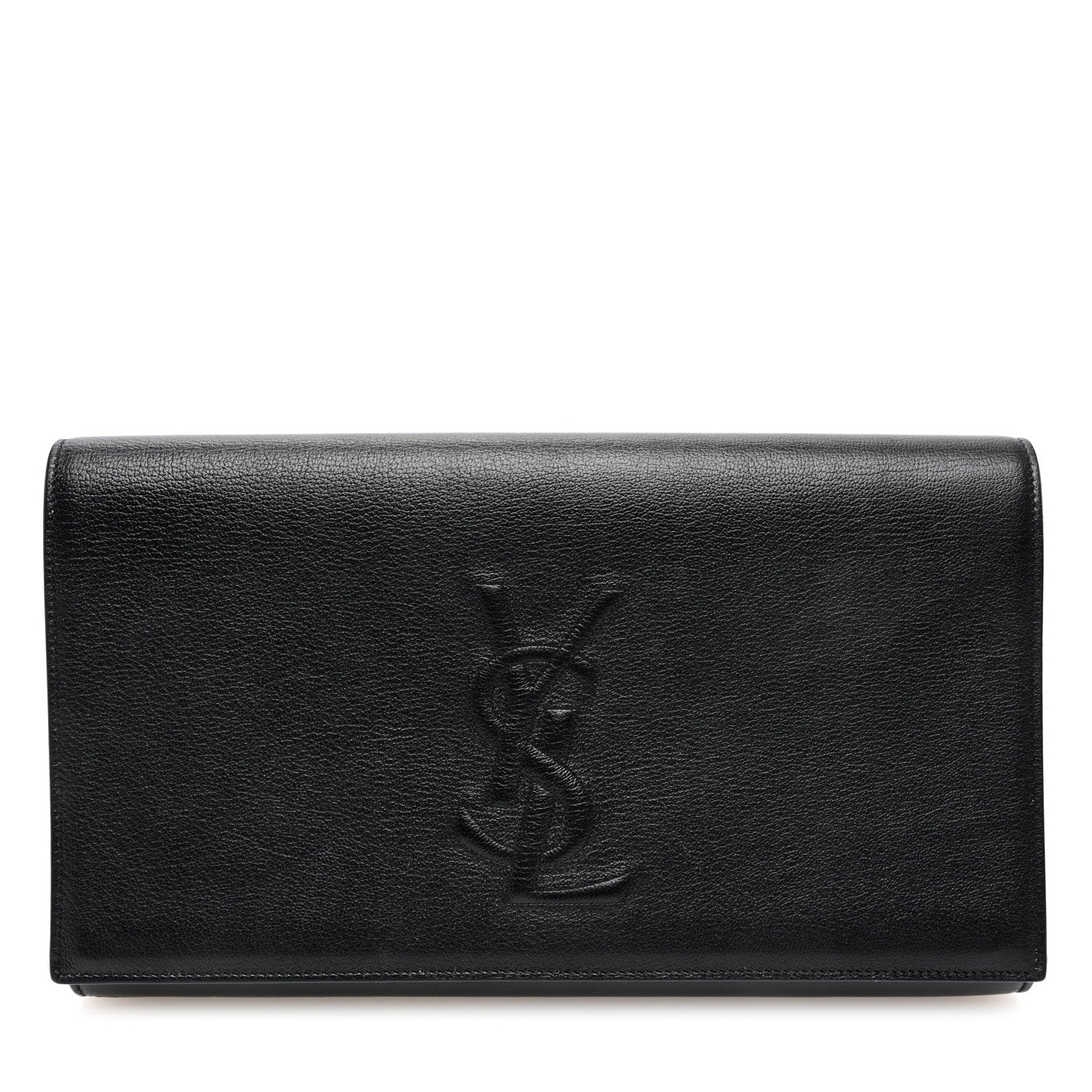 Saint Laurent Goatskin Monogram Large Belle De Jour Clutch Black 1 of 9