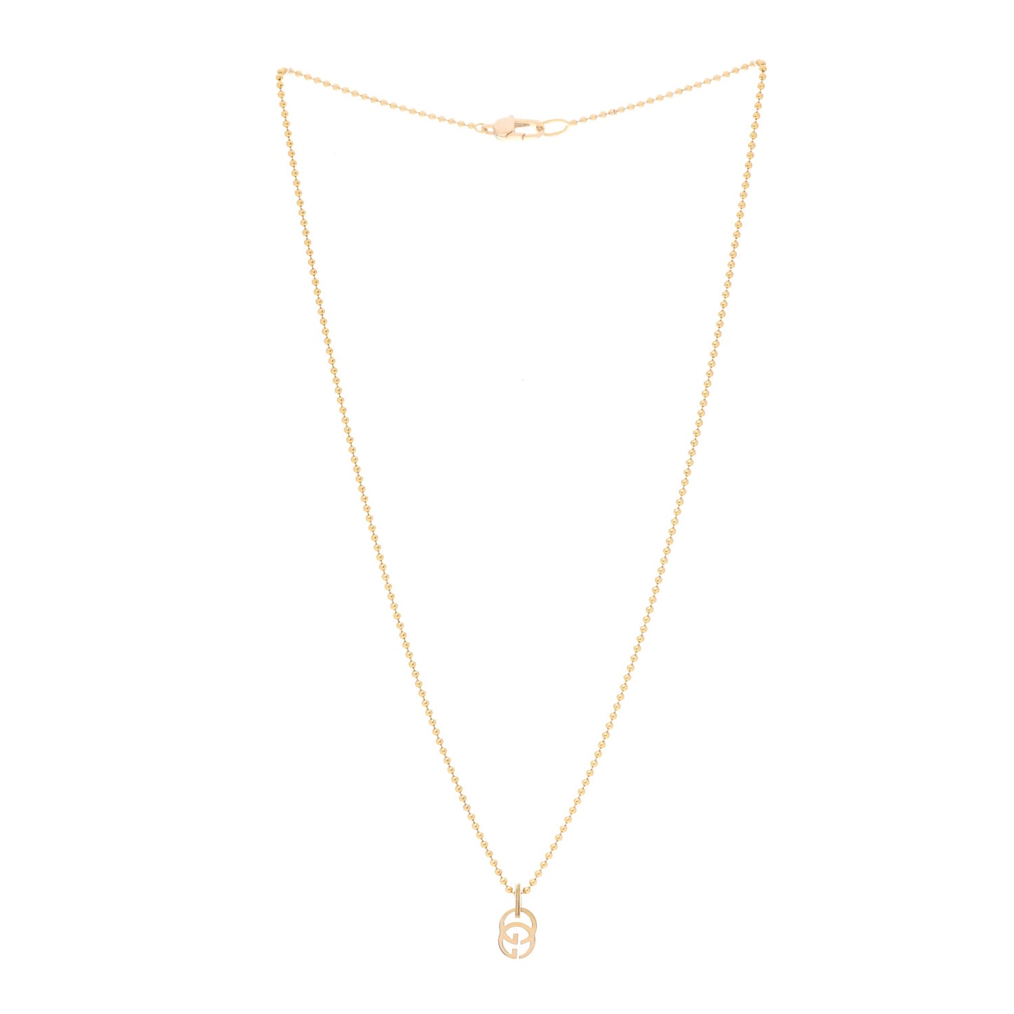 18K Yellow Gold Running GG Pendant Necklace