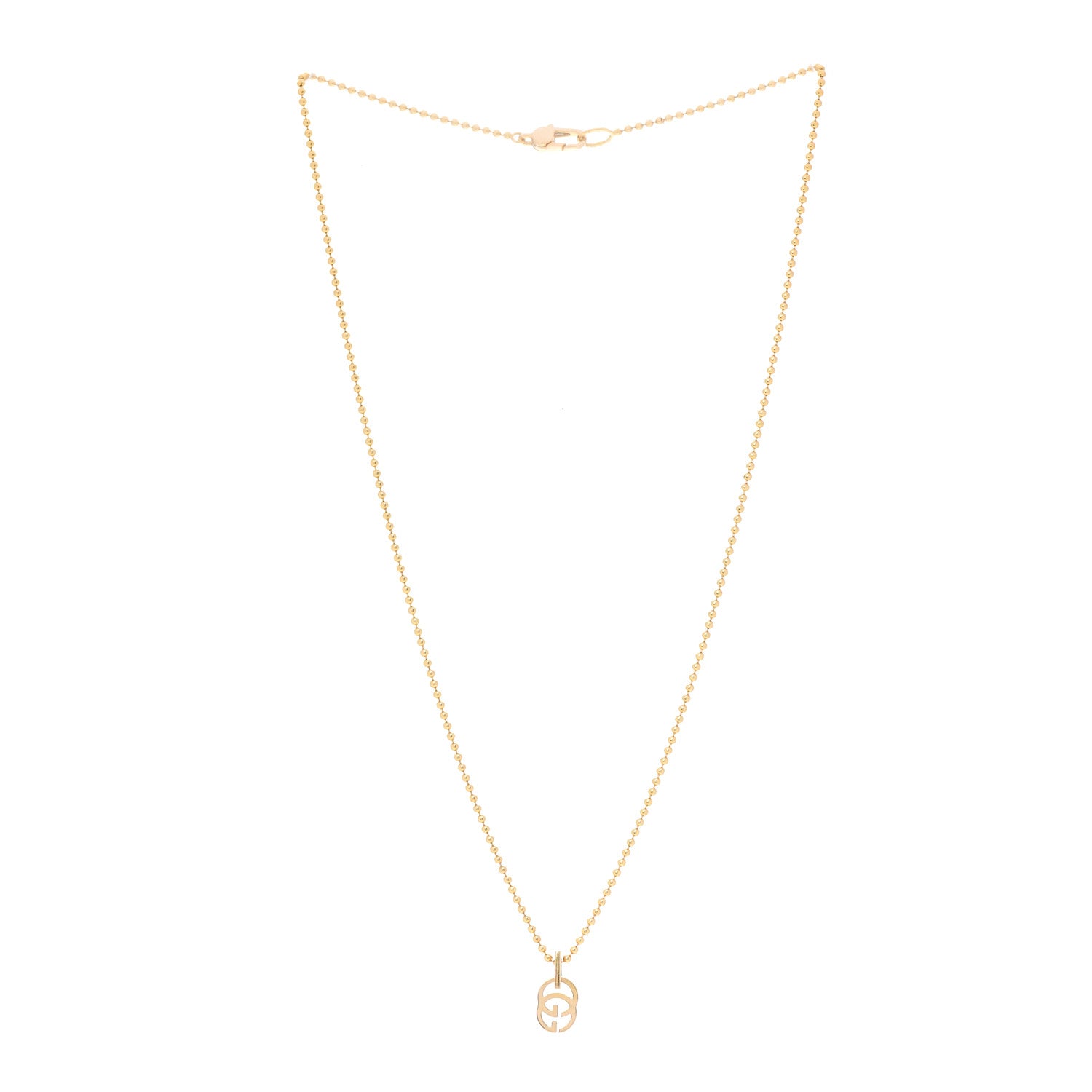 Gucci 18K Yellow Gold Running GG Pendant Necklace 3 of 5