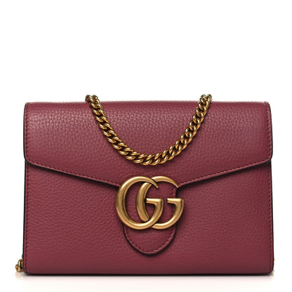 Gucci Cellarius Calfskin GG Marmont Chain Wallet Dry Rose 1 of 9