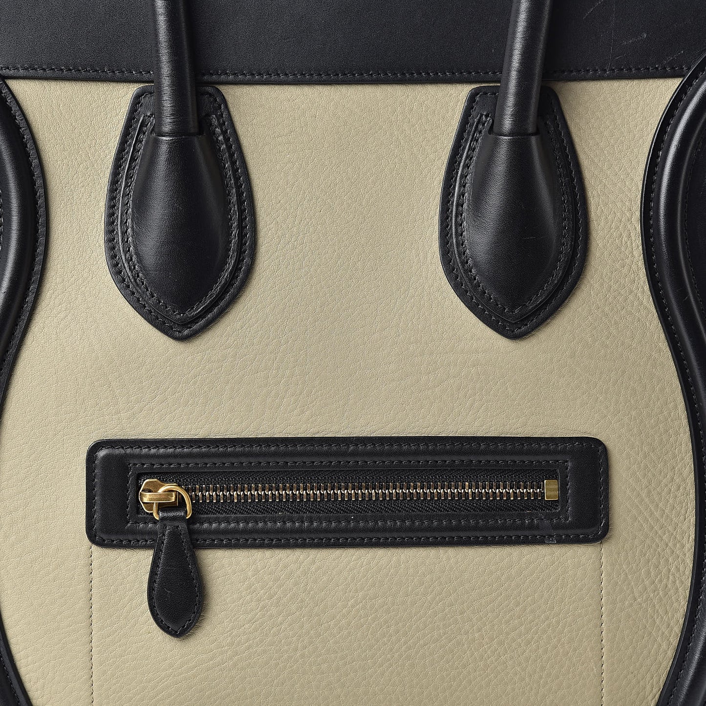 Elephant Calfskin Mini Tri-Color Luggage Beige
