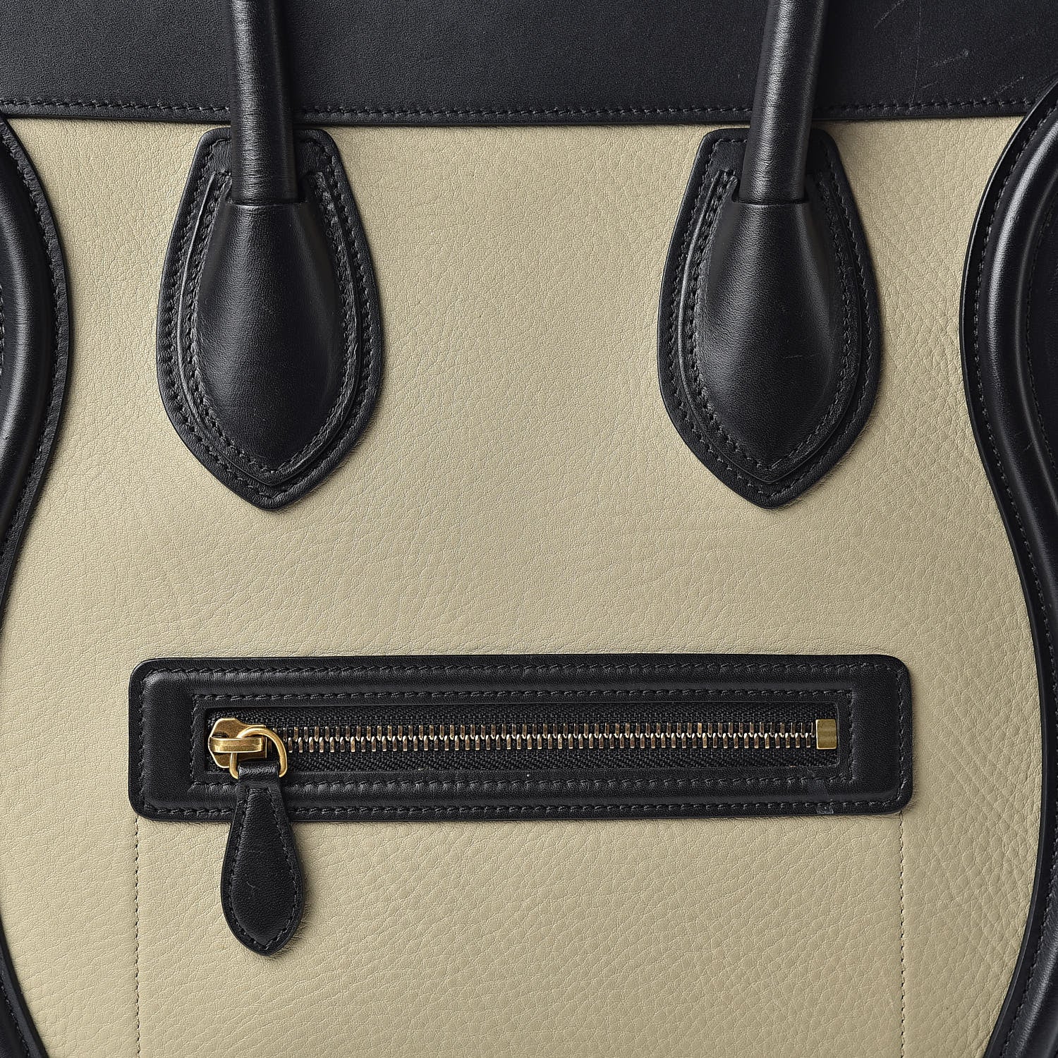 Celine Elephant Calfskin Mini Tri-Color Luggage Beige 9 of 18