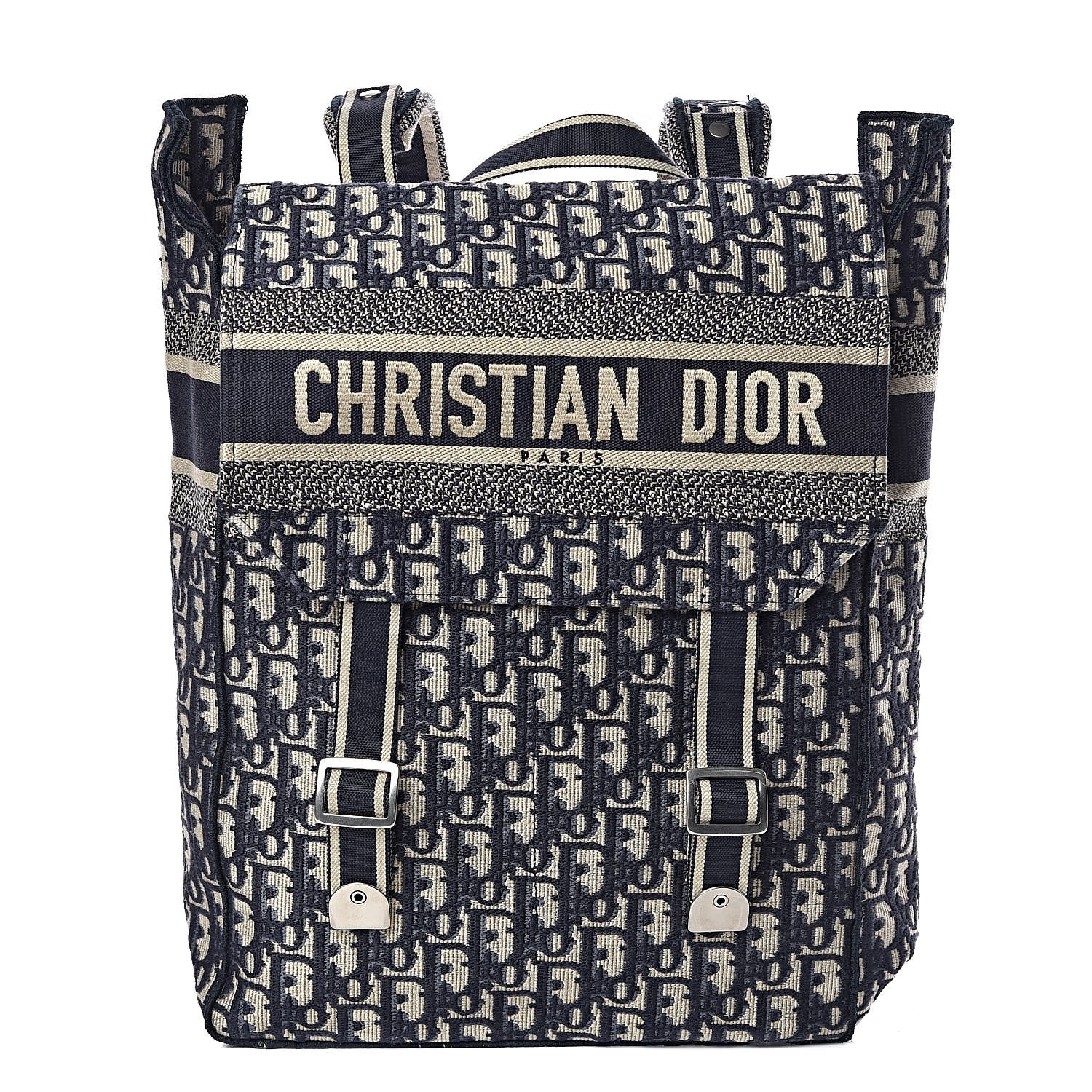 Christian Dior Oblique Backpack Blue White 1 of 11