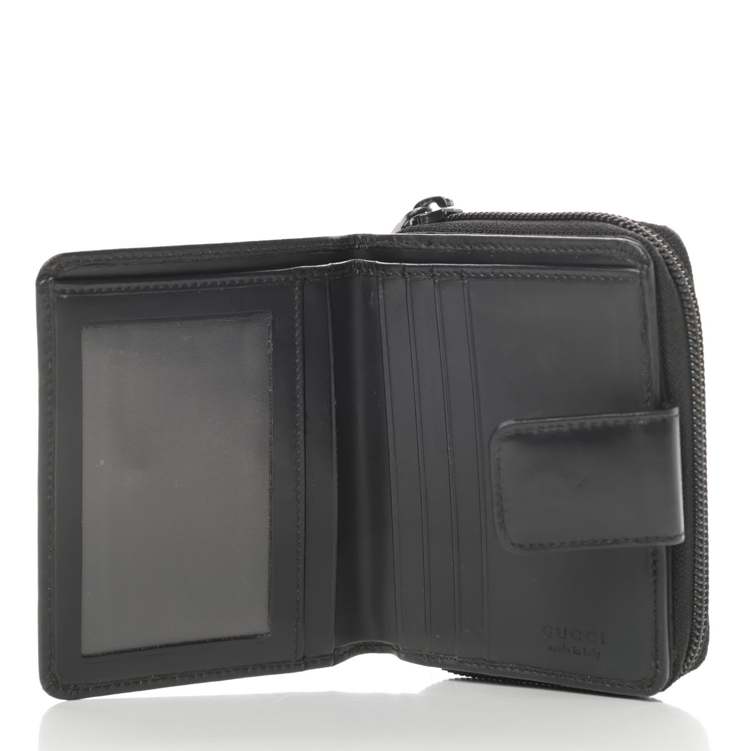 Gucci Monogram Zip Around Coin Wallet Black 5 of 15