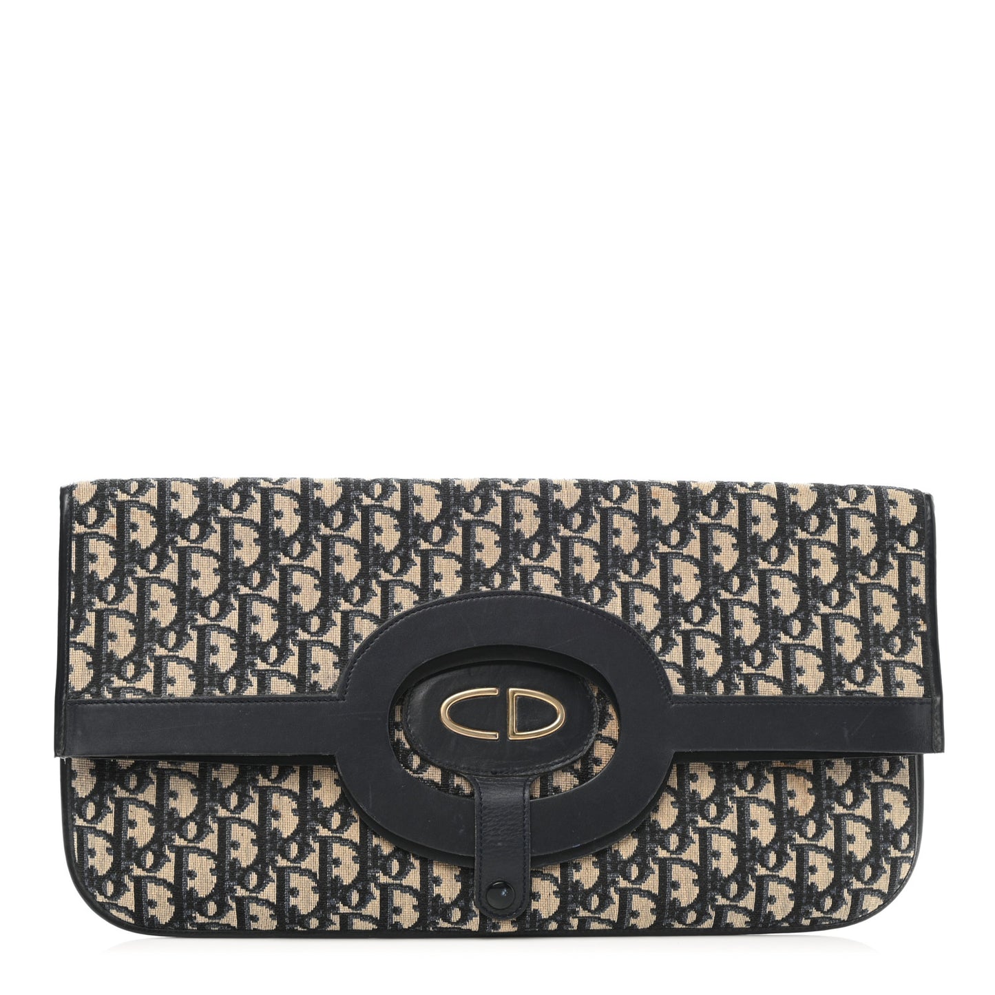 Oblique Fold Over Clutch Blue