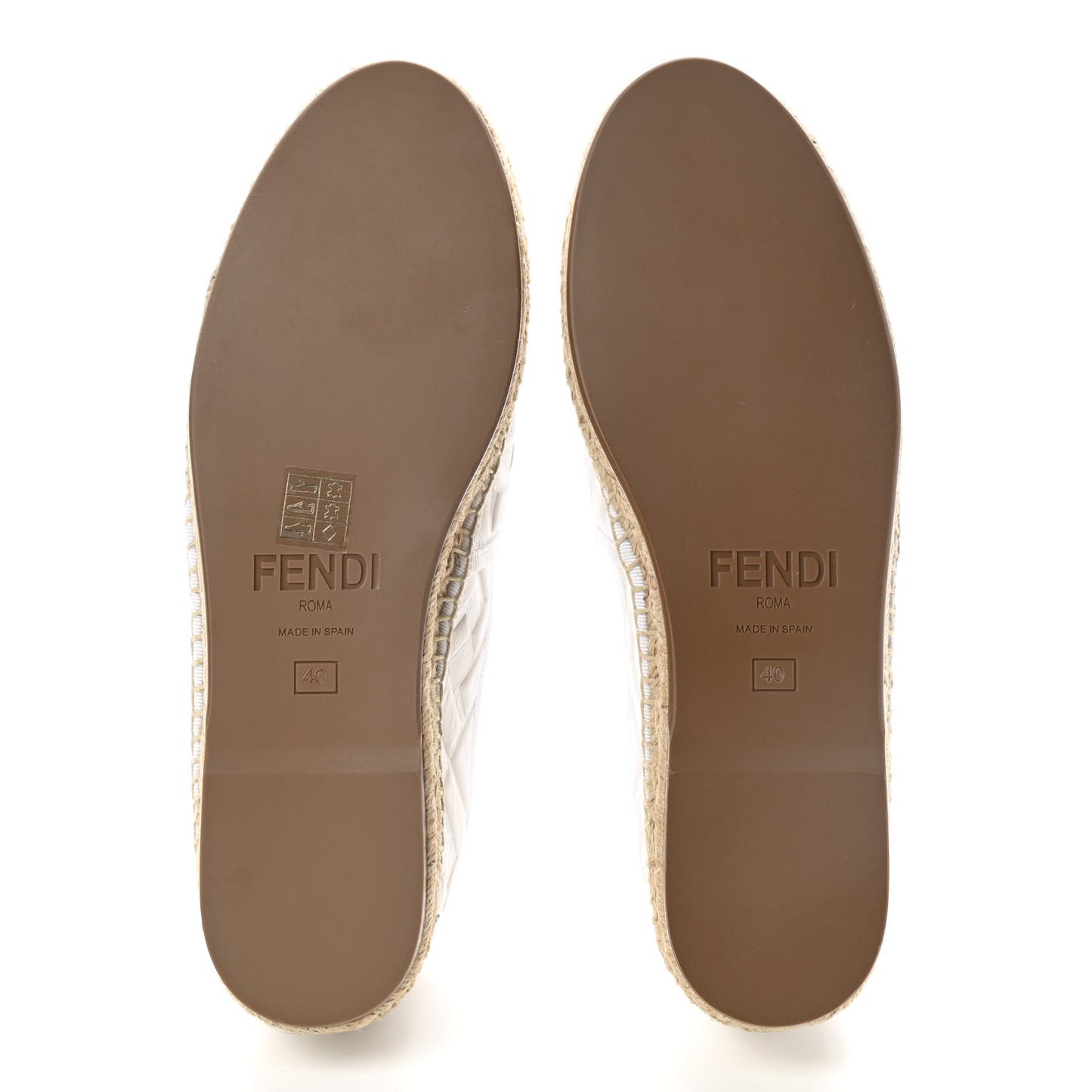 Nappa FF Embossed Espadrilles 40 Snow