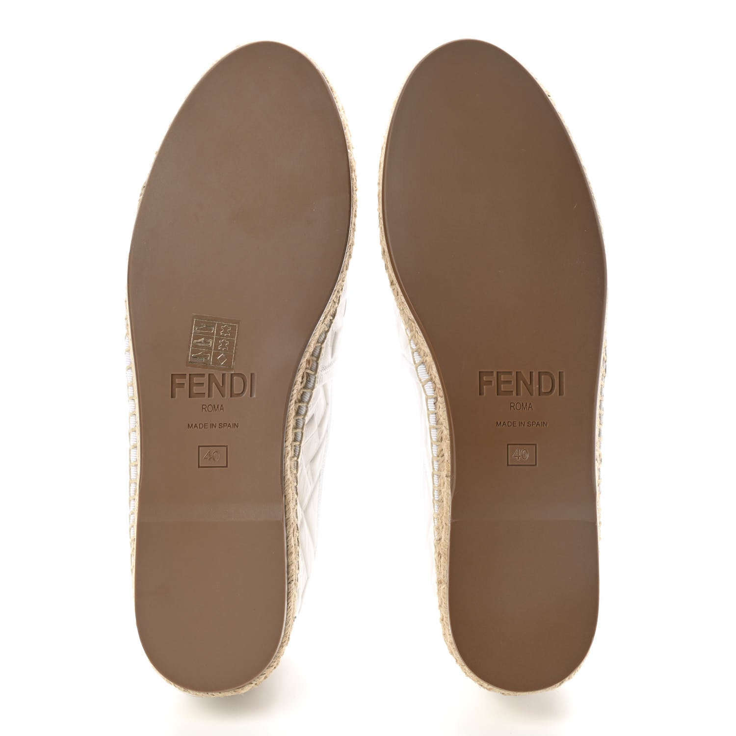 Fendi Nappa FF Embossed Espadrilles 40 Snow 6 of 7