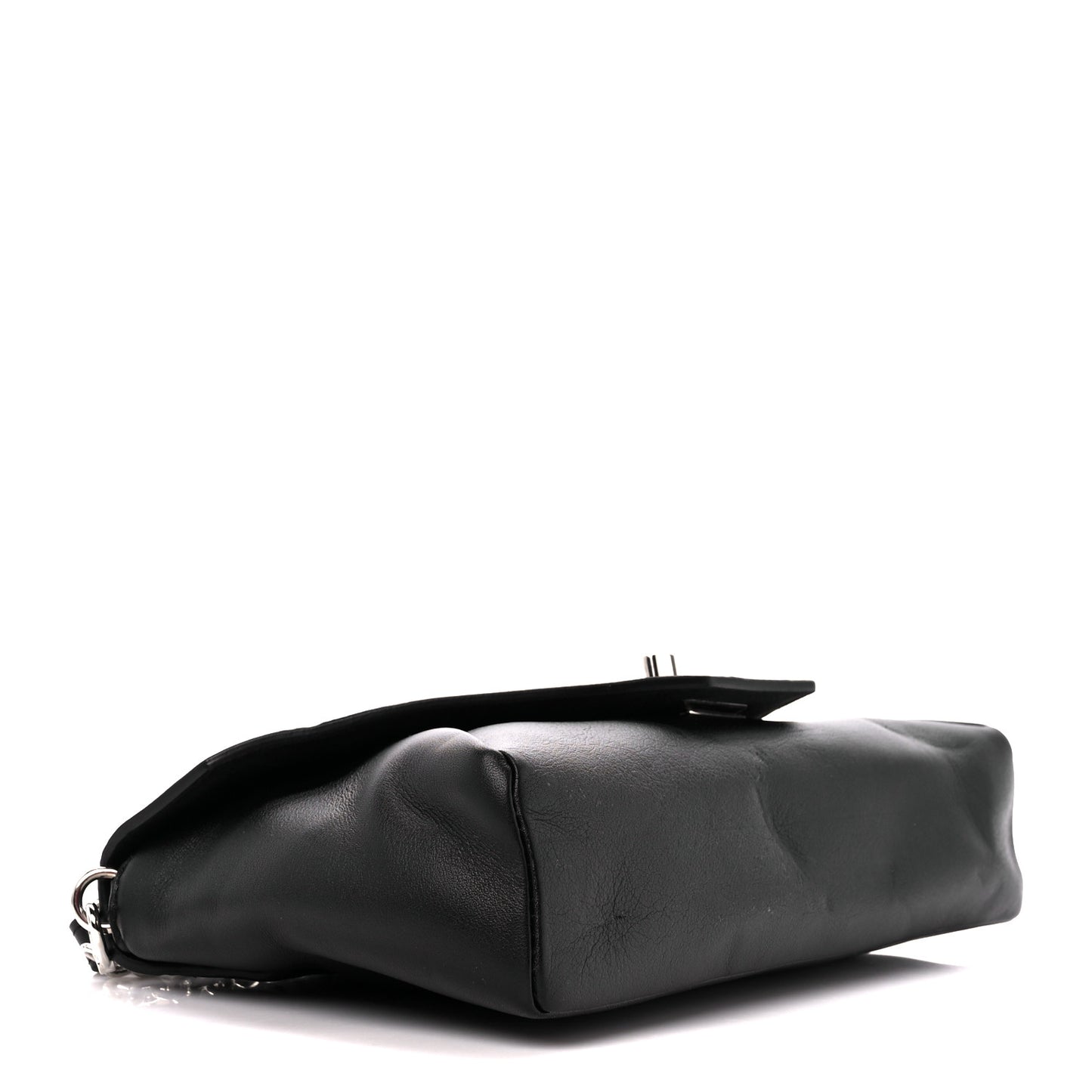 Calfskin Perforated Studded Love Note Black