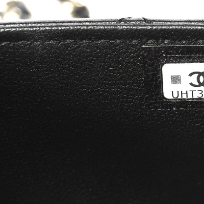 Chanel Lambskin Quilted Rectangular Phone Holder Clutch With Chain Black 7 of 11