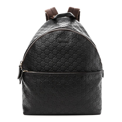 Gucci Guccissima Medium Classic Backpack Dark Brown 1 of 14
