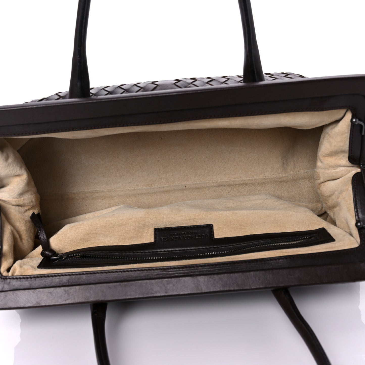 Nappa Intrecciato Frame Shoulder Bag Ebano