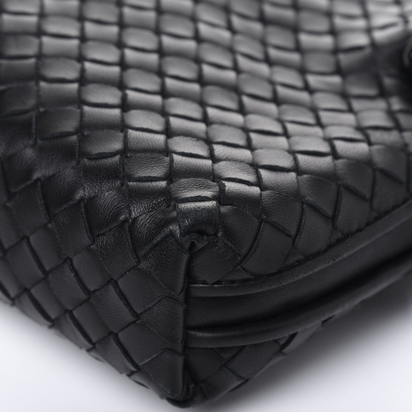 Nappa Intrecciato Pillow Crossbody Messenger Black