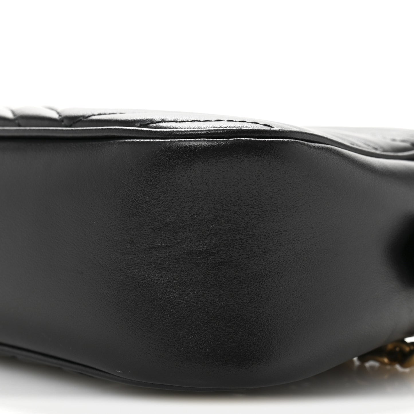 Calfskin Matelasse Small GG Marmont Chain Shoulder Bag Black