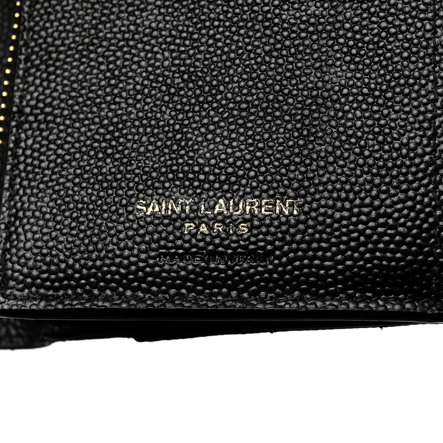 Grain De Poudre Matelasse Chevron Monogram Compact Tri Fold Wallet Black