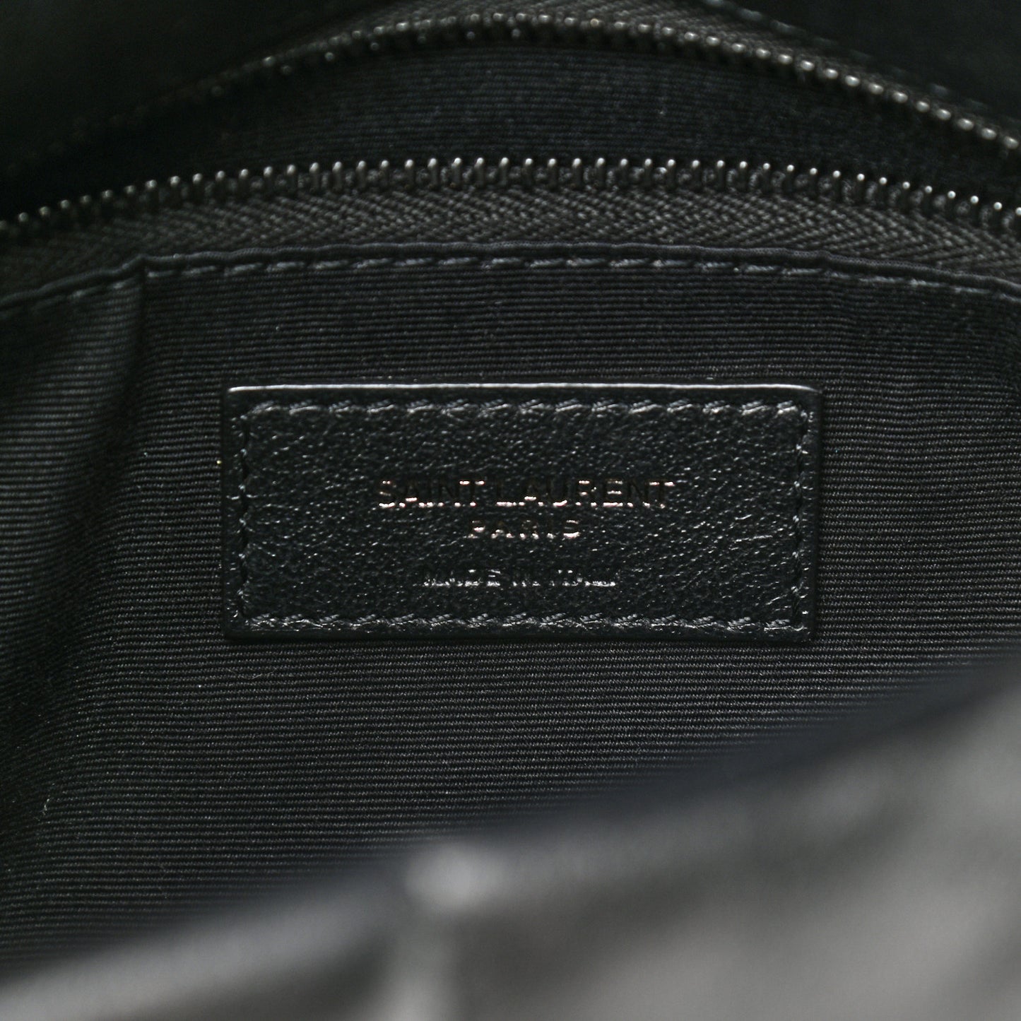 Lambskin Quilted Small Loulou Puffer Monogram Chain Satchel Black