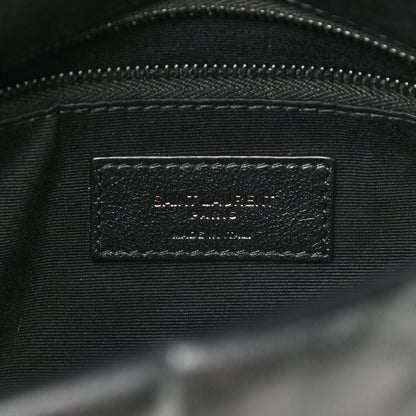 Saint Laurent Lambskin Quilted Small Loulou Puffer Monogram Chain Satchel Black 6 of 11