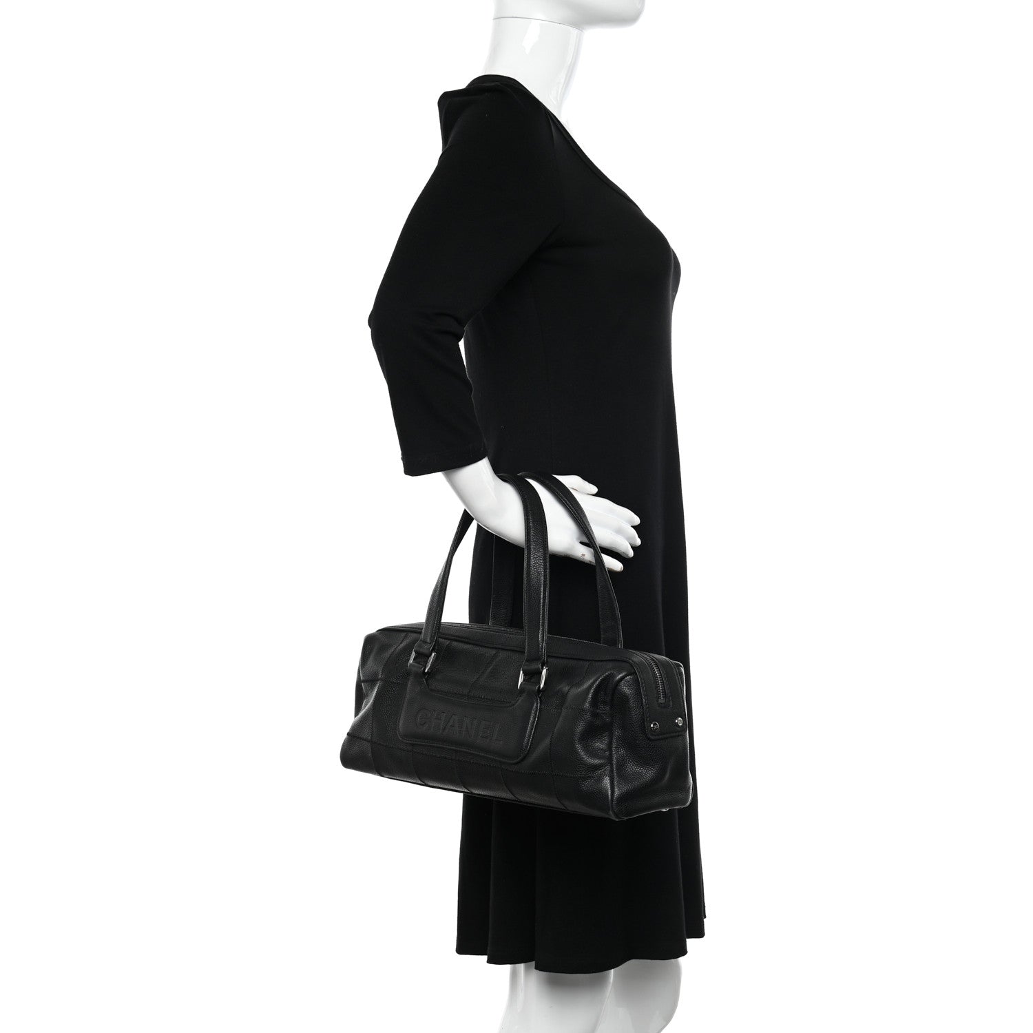 Chanel Caviar Square Stitched Tote Black 2 of 10