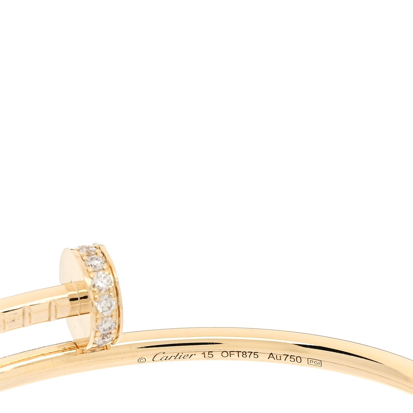 18K Yellow Gold Diamond Small Juste Un Clou Bracelet 15
