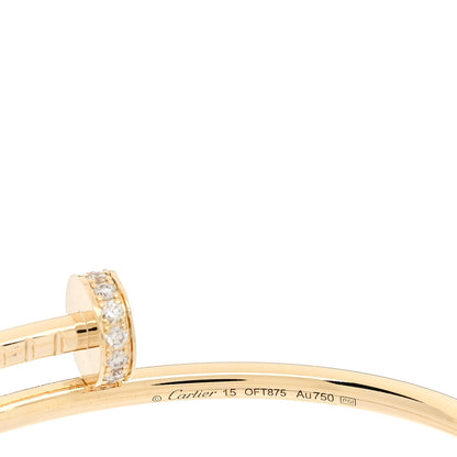 Cartier 18K Yellow Gold Diamond Small Juste Un Clou Bracelet 15 3 of 4