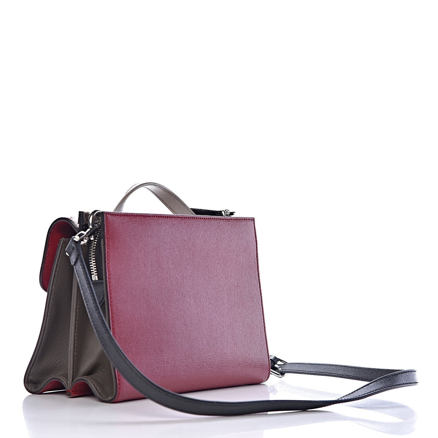 Vitello Elite Monster Mini Demi Jour Shoulder Bag Ribes Grigio Polvere Carbone