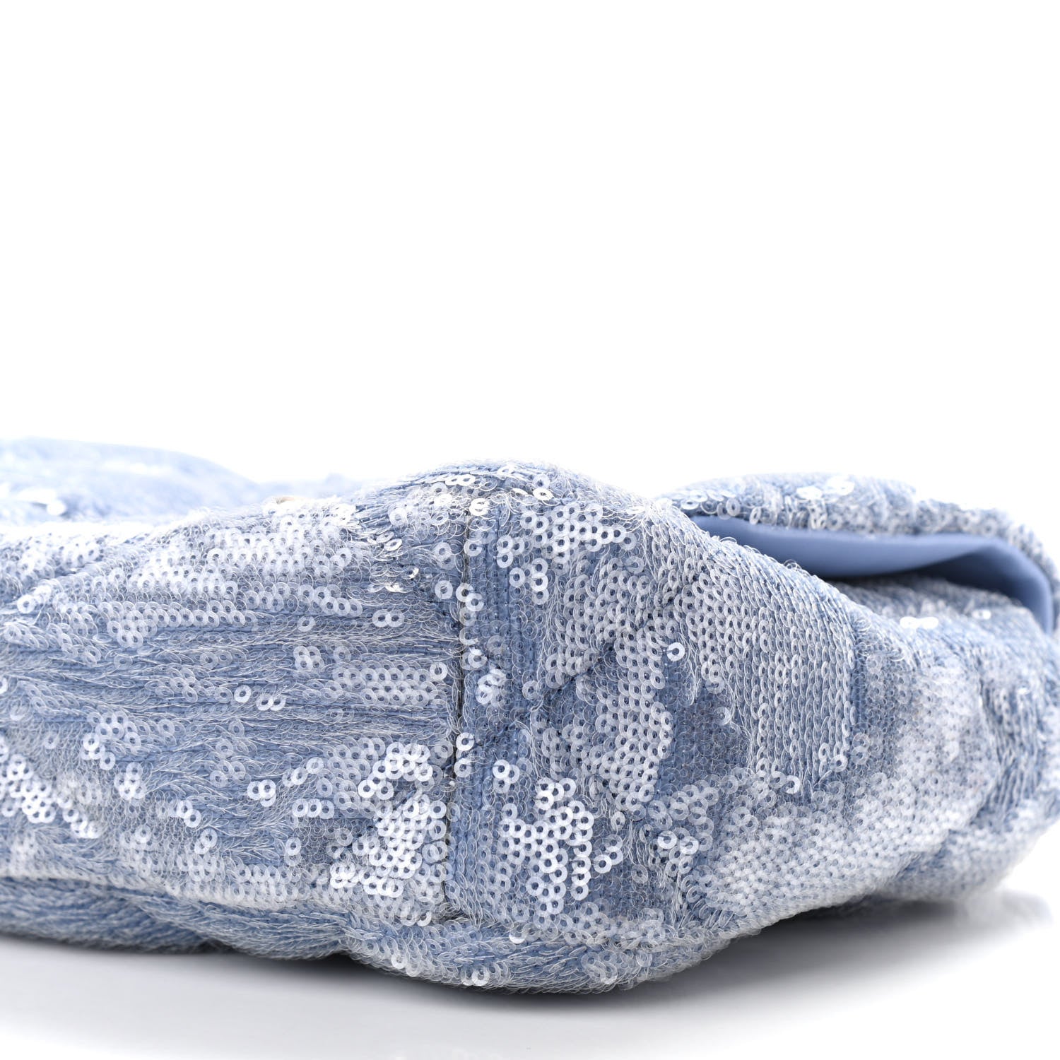 Chanel Sequin Quilted Medium Chanel 19 Flap Light Blue 10 of 14