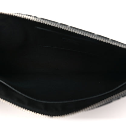Salvatore Ferragamo Printed Calfskin Logo Pouch Black 5 of 7