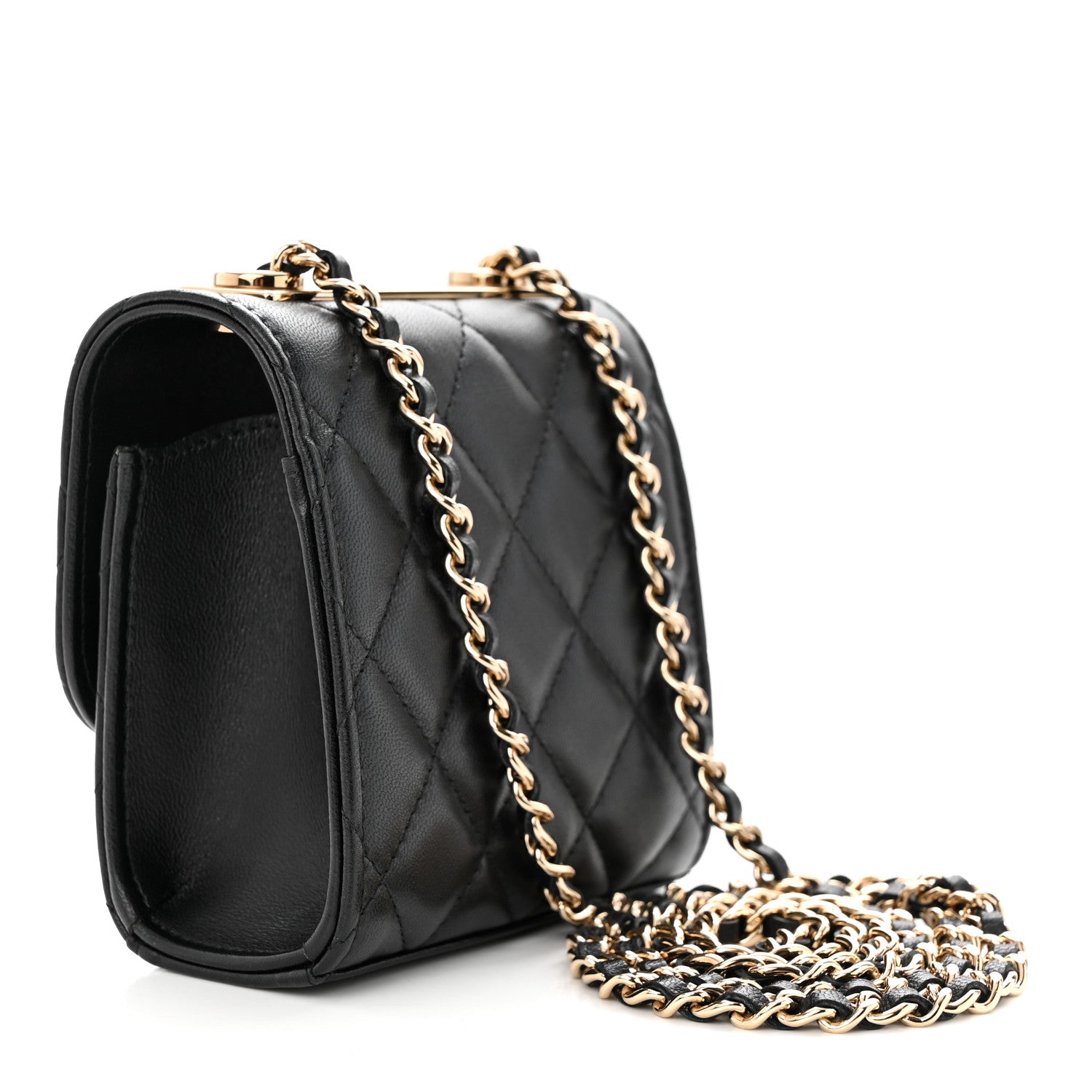 Chanel Lambskin Quilted Mini Trendy CC Chain Wallet Black 3 of 11
