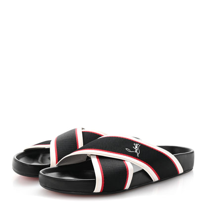 Christian Louboutin Canvas Calfskin Mens Hot Cross Bizz Sandals 43 4 of 9