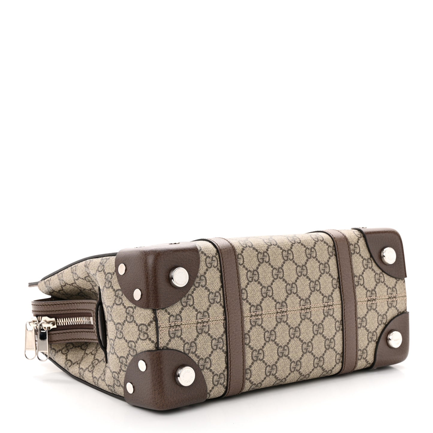 GG Supreme Monogram Textured Dollar Calfskin Medium Detail Tote Beige Ebony New Acero