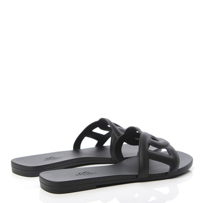 Hermes Rubber Aloha Sandals 37 Black 4 of 8